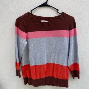 LOFT Multicolor Striped Sweater